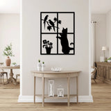 Cat Bird Window Wall Art