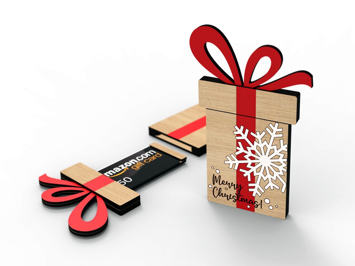 Personalized Merry Christmas Gift Package Gift Card Holder