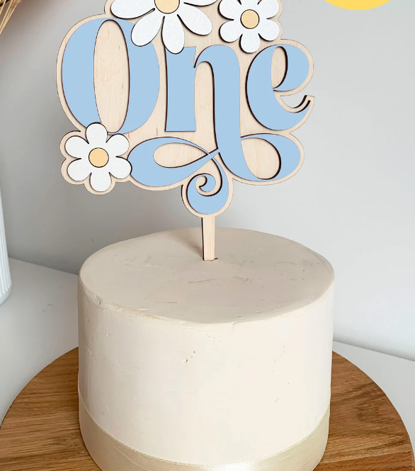 One Daisy 1st Birthday Cake Topper